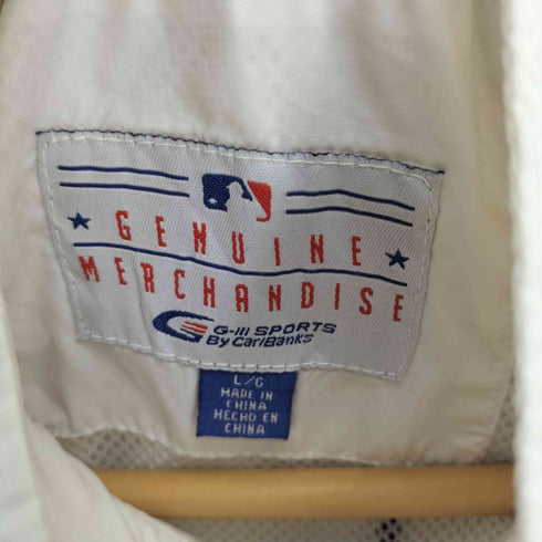 ジェニュインマーチャンダイズ GENUINE MERCHANDISE 90-00s ベースボールチーム ロゴ 刺繍 ジップアップ ナイロン ジャケット メンズ import:L